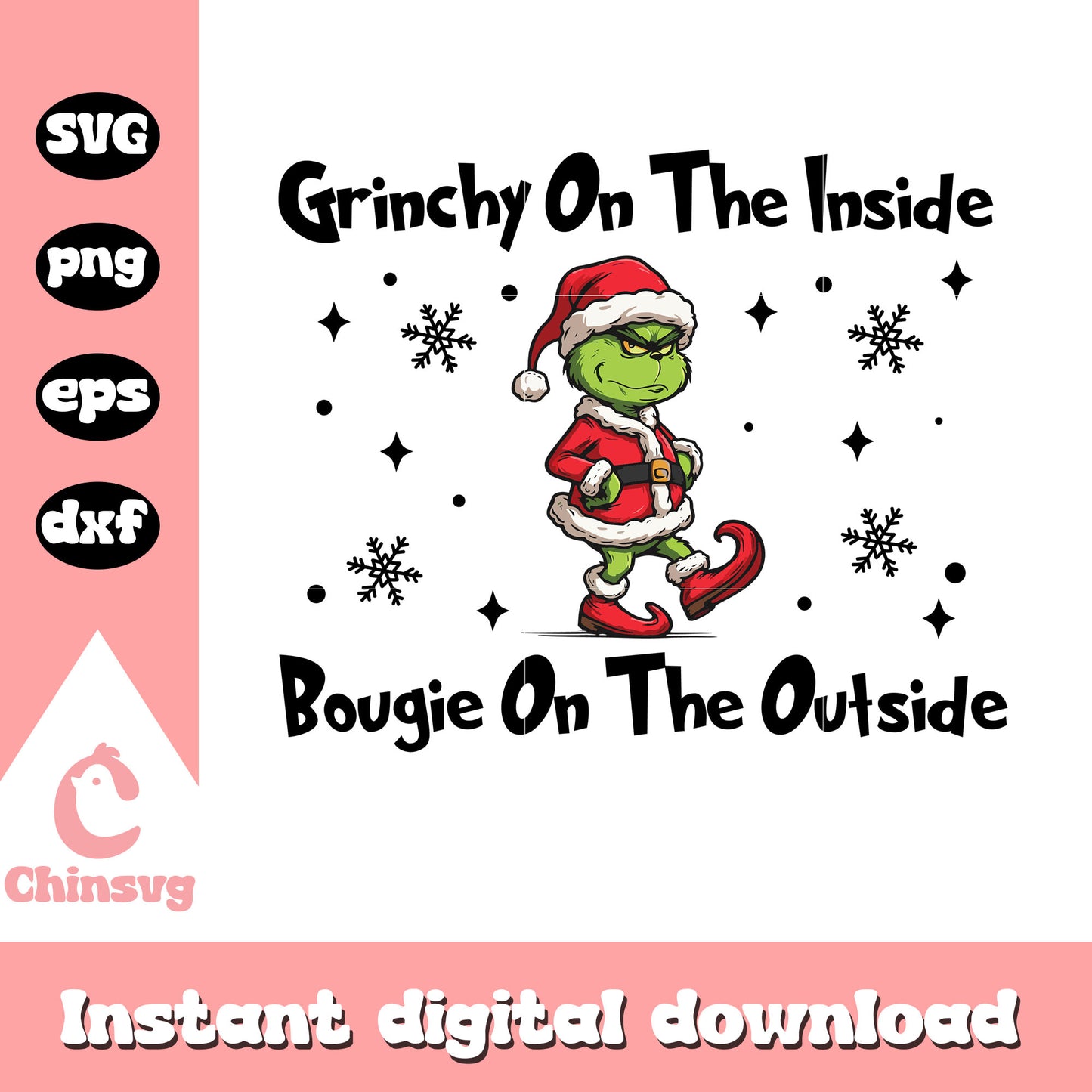 Santa grinchy on the inside christmas design svg, santa the grinch svg