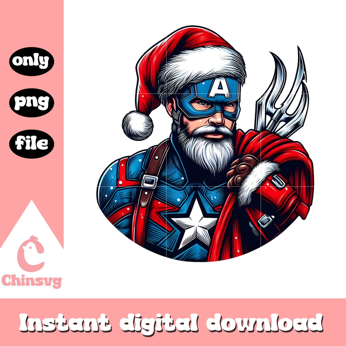 Santa claus captain america png, the marvel movies png