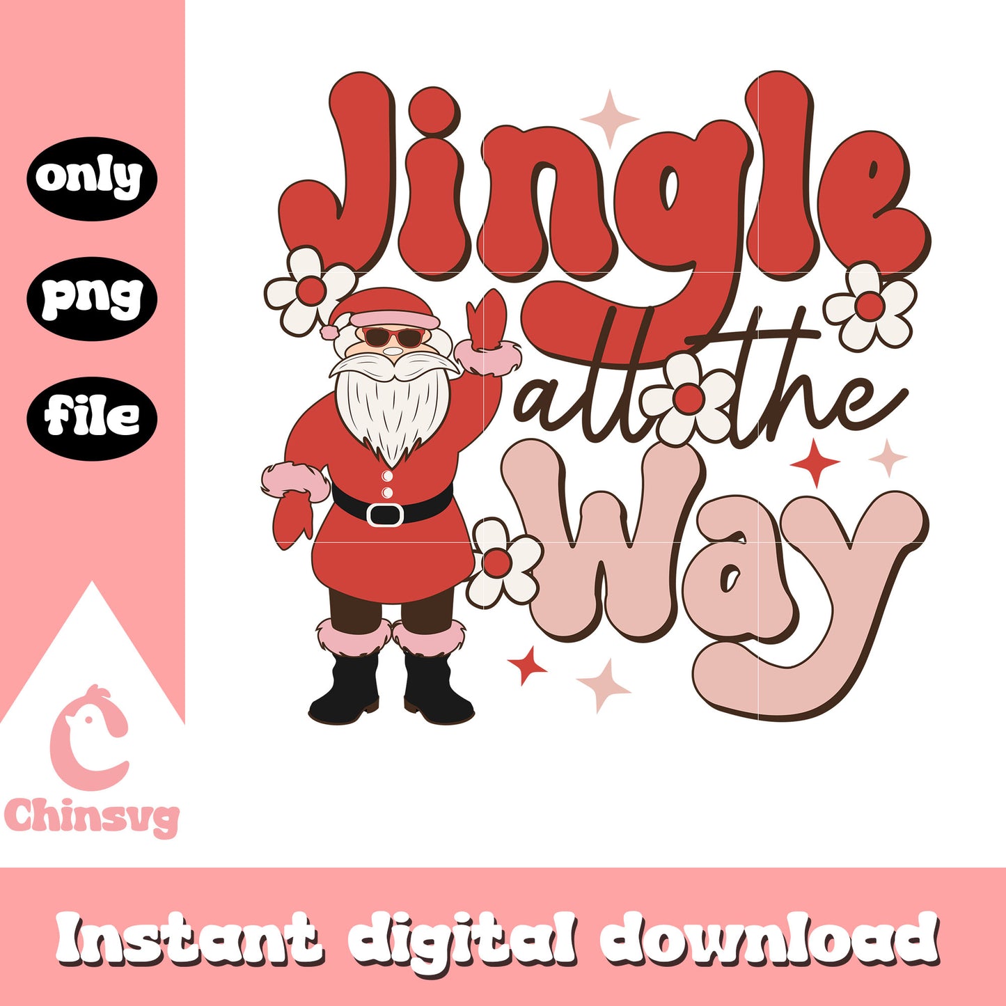 Santa claus jingle all the way christmas png, the santa clause png