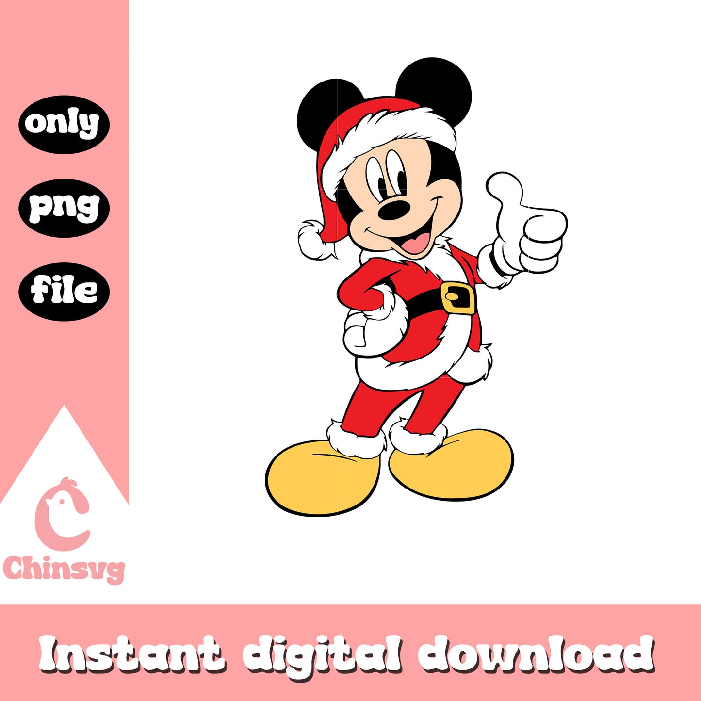 Santa claus mickey mouse design png, mickey mouse santa png
