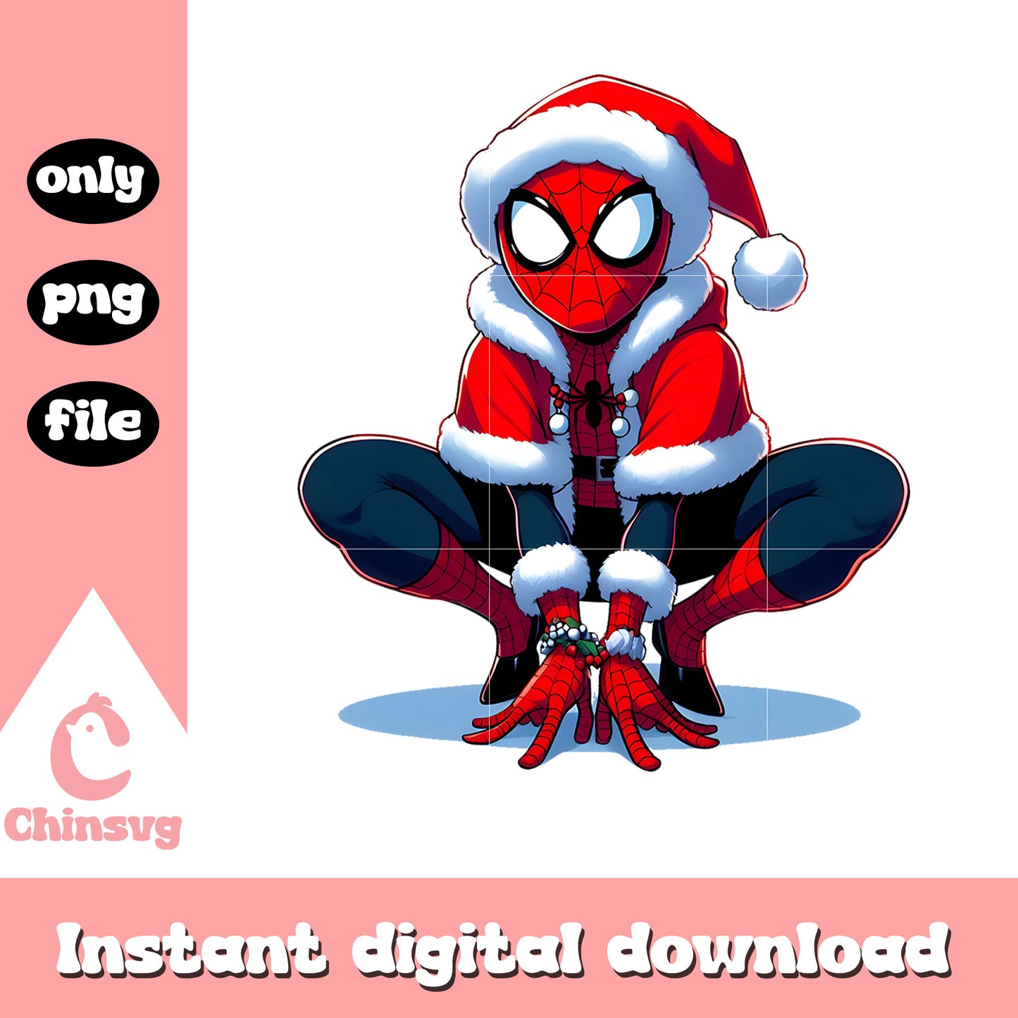 Santa claus spiderman posing design png, spider man png