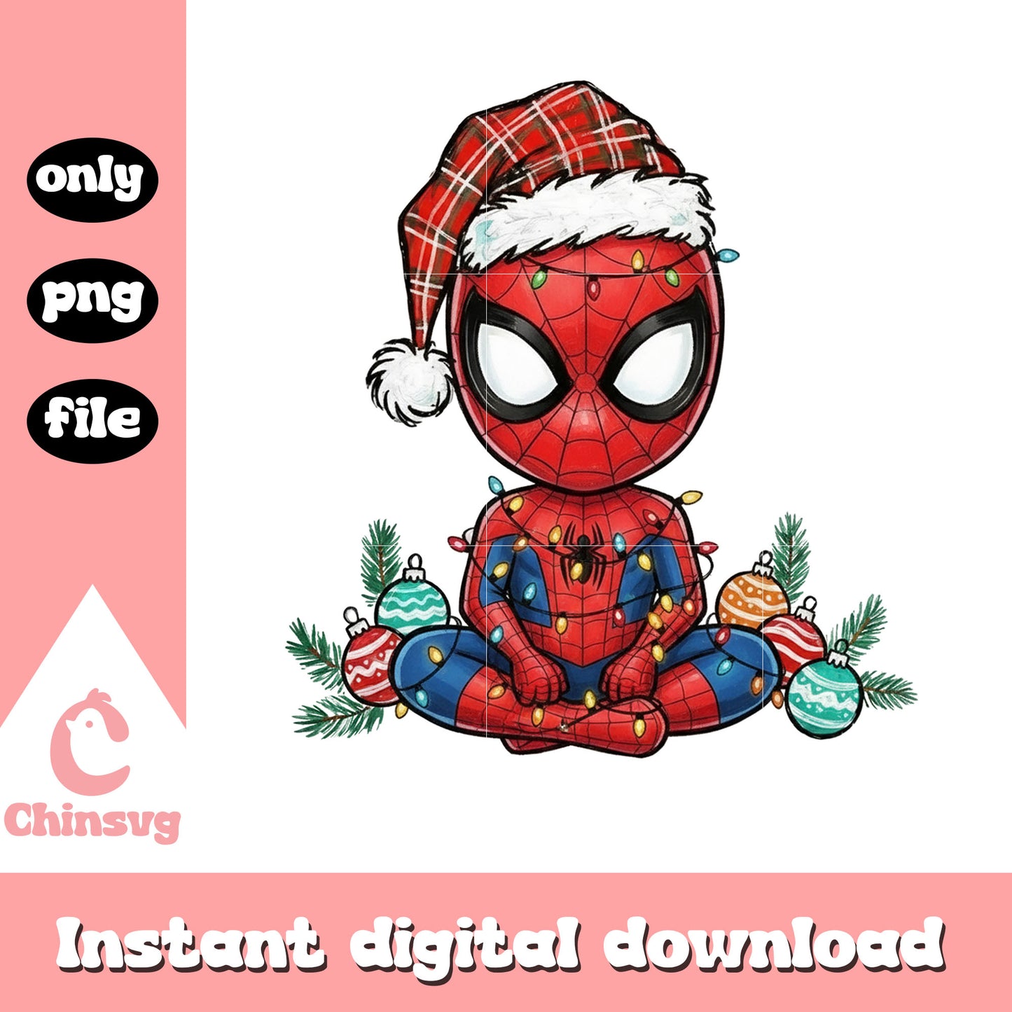 Santa spiderman kid christmas balls png, spiderman marvel png