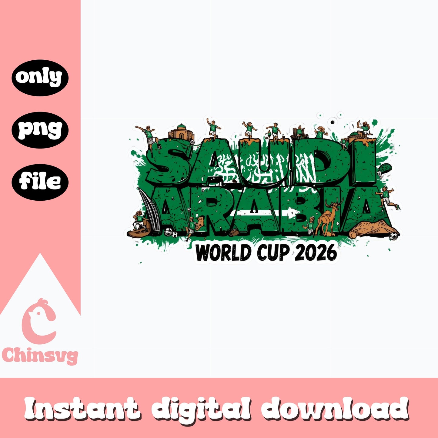 Saudi Arabia World Cup 2026 PNG, Soccer Fan Shirt, Football PNG