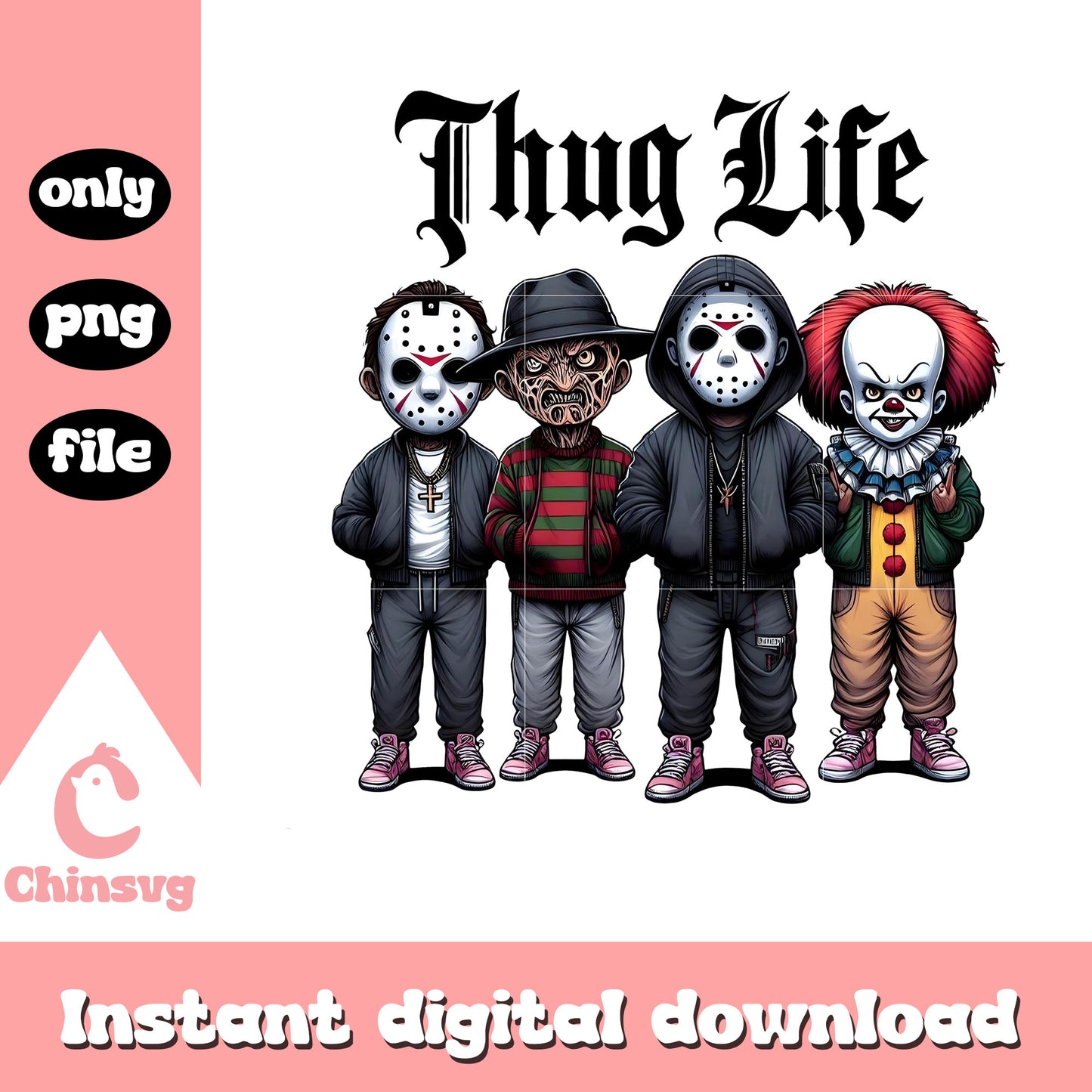 Scary films thug life art png, thug life meme png, halloween png