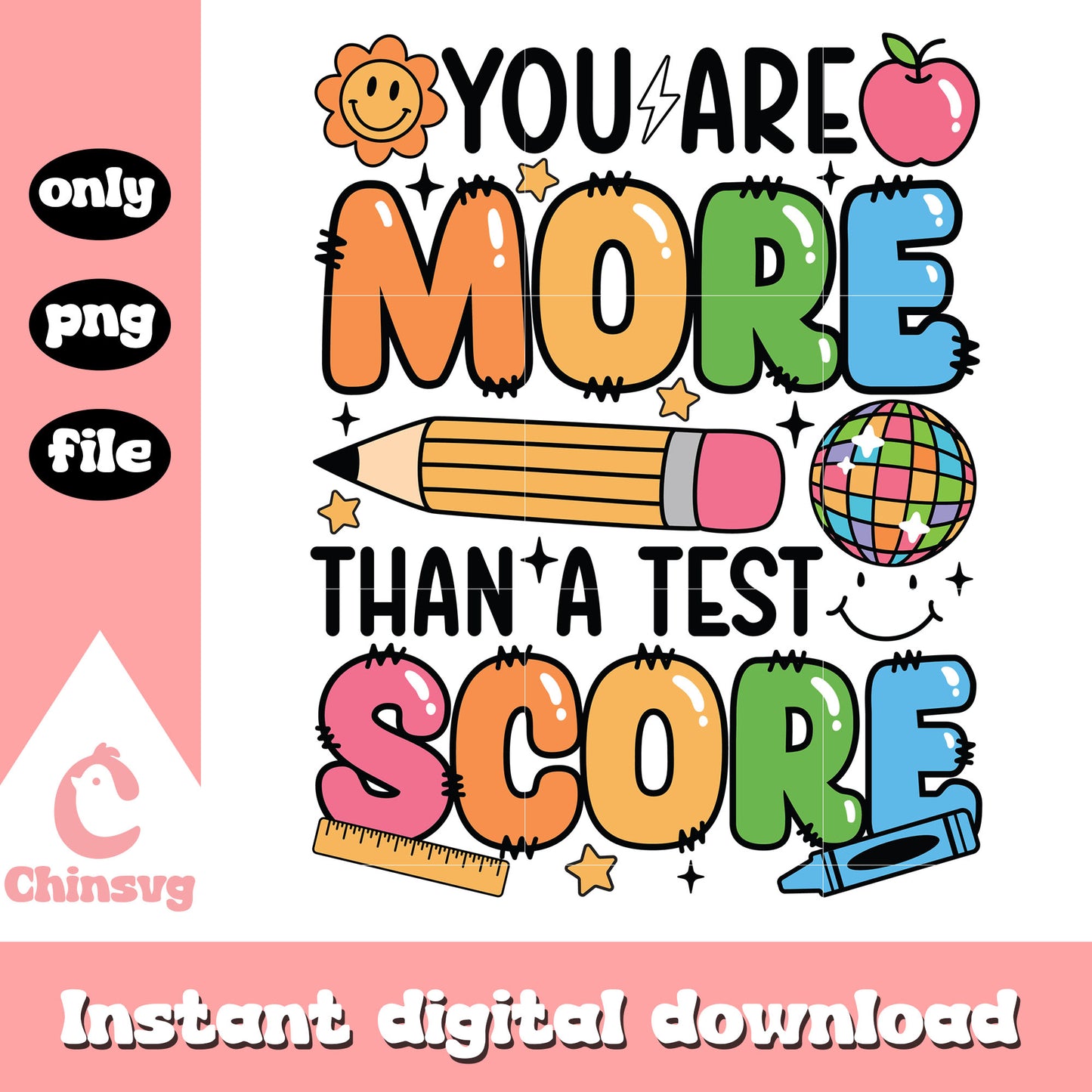 School day you are more than a test score wave font png, test png