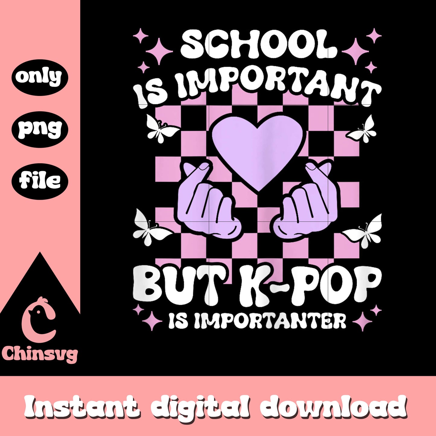 School is important but kpop is importanter png, love kpop png