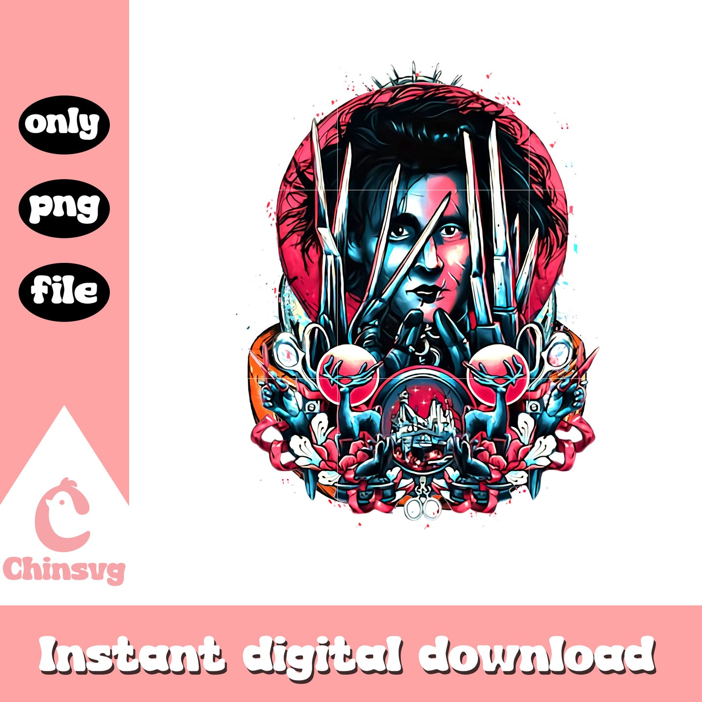 Scissors for hand halloween movie png, horror movies png