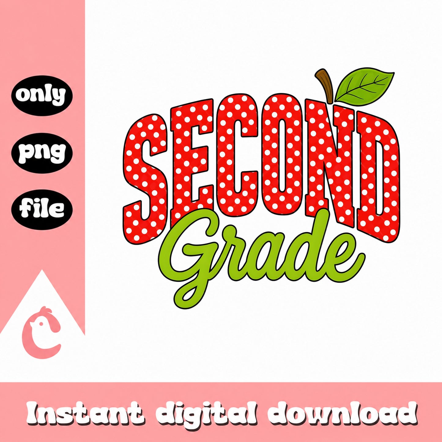 Second Grade Teacher Apple PNG, Back To School PNG, Teacher PNG