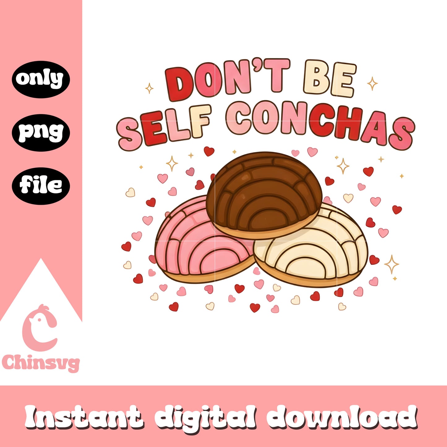 Self conchas glitter valentine png, valentines day love png