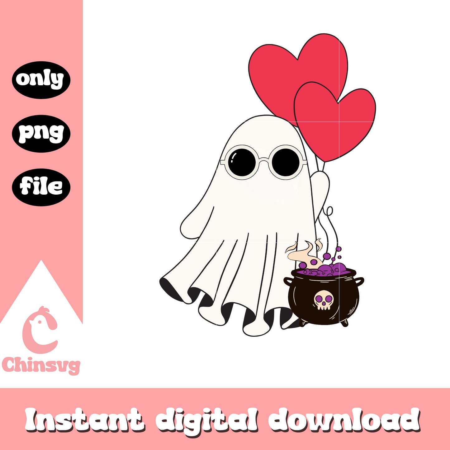Sheet ghost and poison design png, cute ghost png