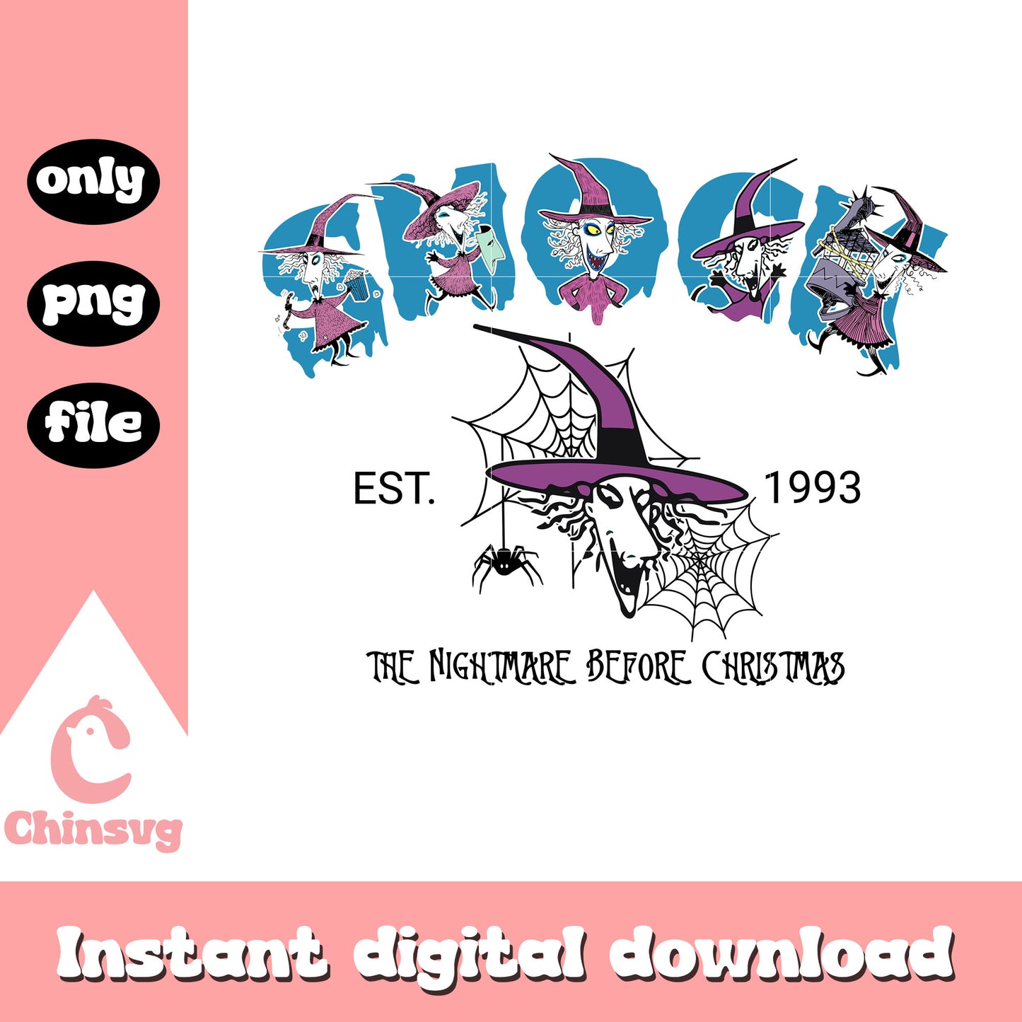 Shock est 1993 nightmare clipart png, shock night before christmas png