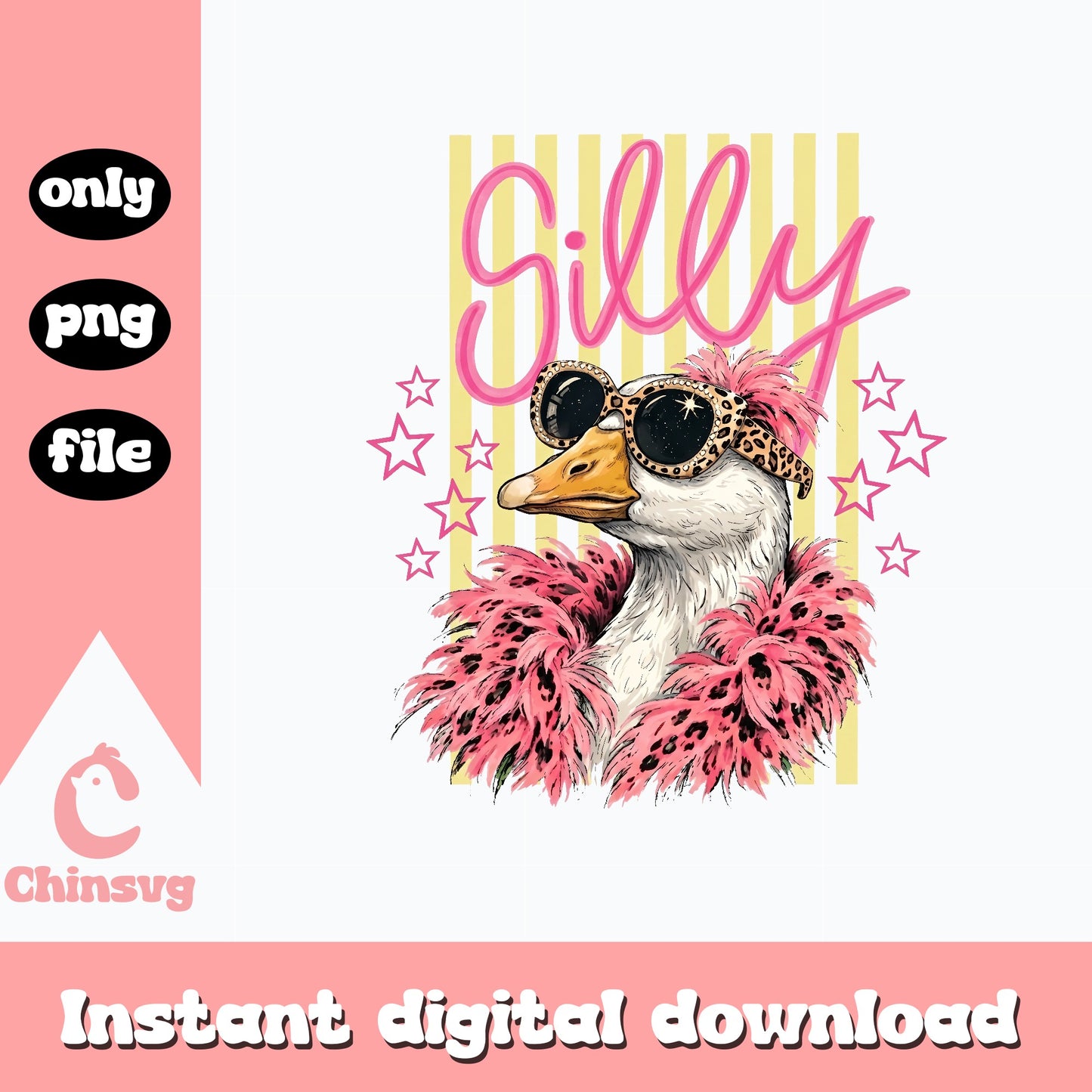 Silly Goose PNG, Funny Duck With Sunglasses PNG, Trendy PNG