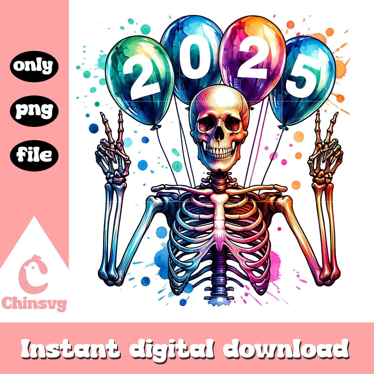 Skeleton balloon 2025 watercolor png, skeleton png transparent