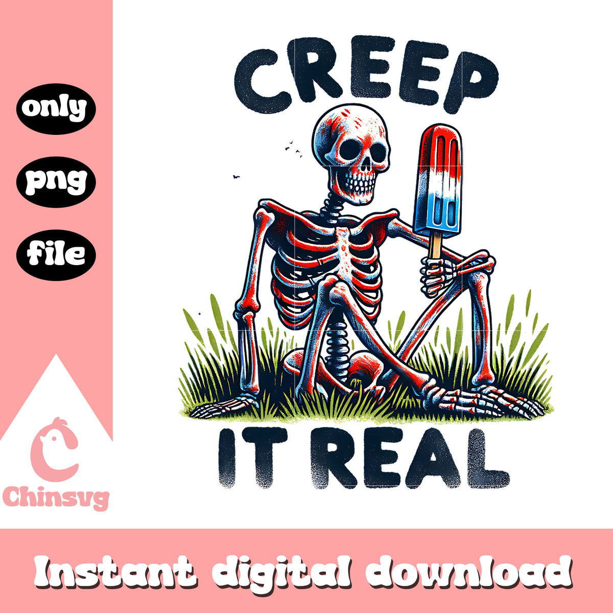 Skeleton creep it real design png, skeleton png, creep it real png