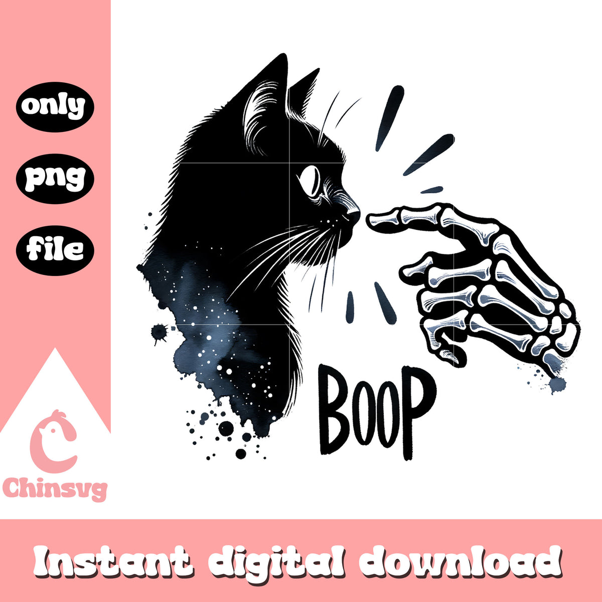 Skeleton hand cat boop Png, cute black cat png, cute cat png transparent