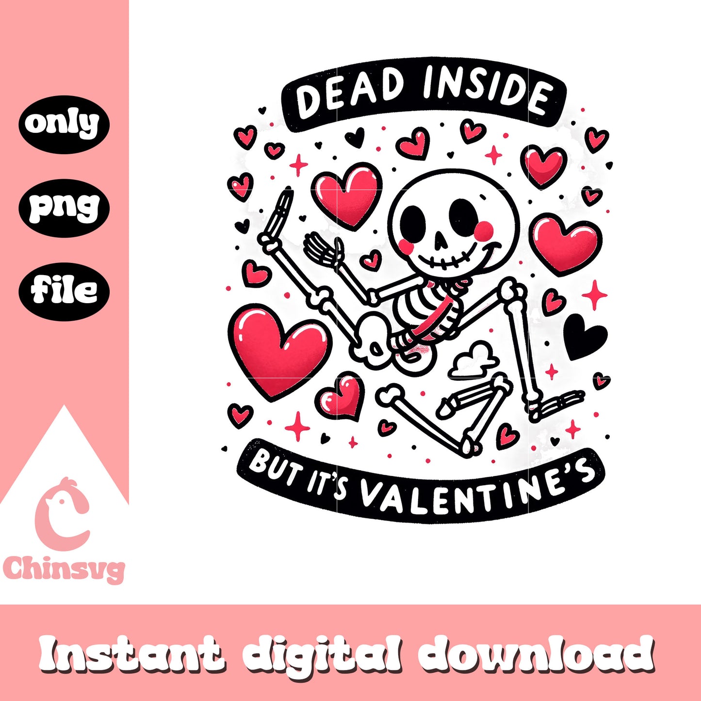 Skeleton hearts black valentine png, valentines skeleton png