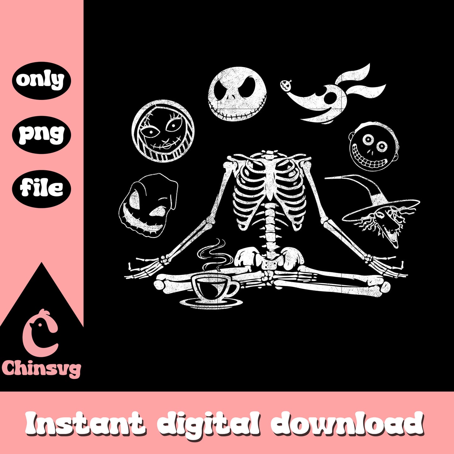 Skeleton jack skellington characters face clipart png, jack skellington movie png