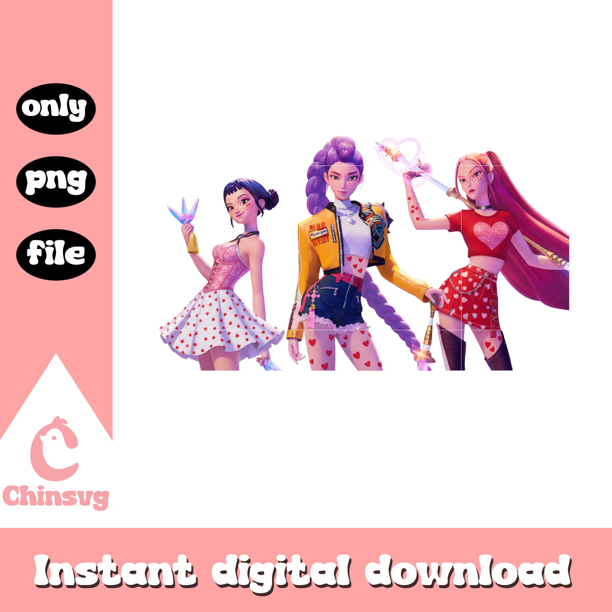 Slay Girls Huntrix Love Png Kpop Valentines Cards Png Chinsvg slay-girls-huntrix-love-png-kpop-valentines-cards-png-chinsvg