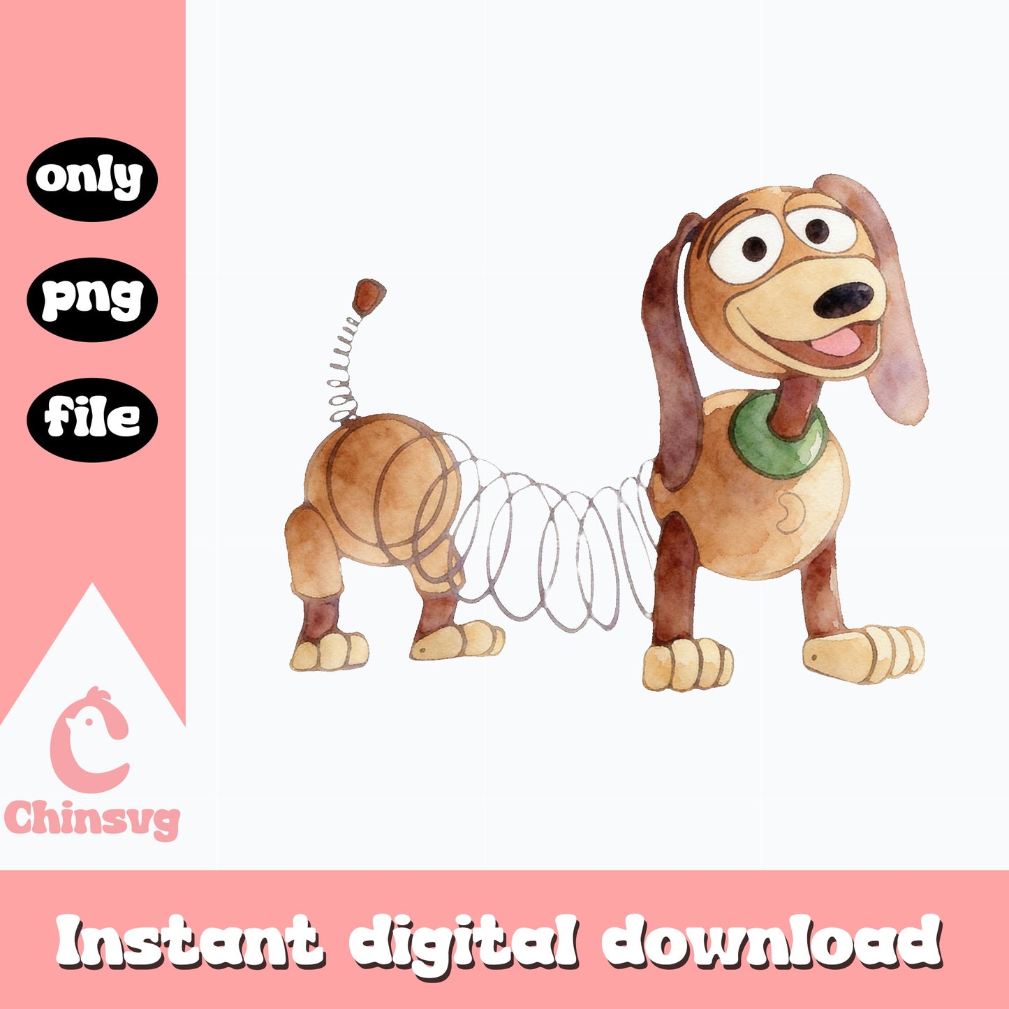 Slinky Dog Toy Story PNG, Disney Pixar Clipart, Watercolor PNG