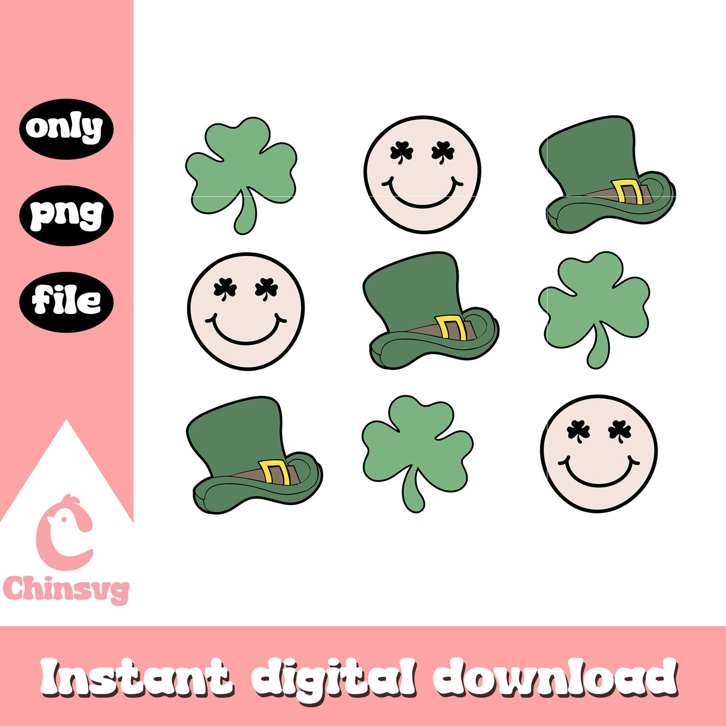 Smile clover st patrick’s png, happy st patricks day png