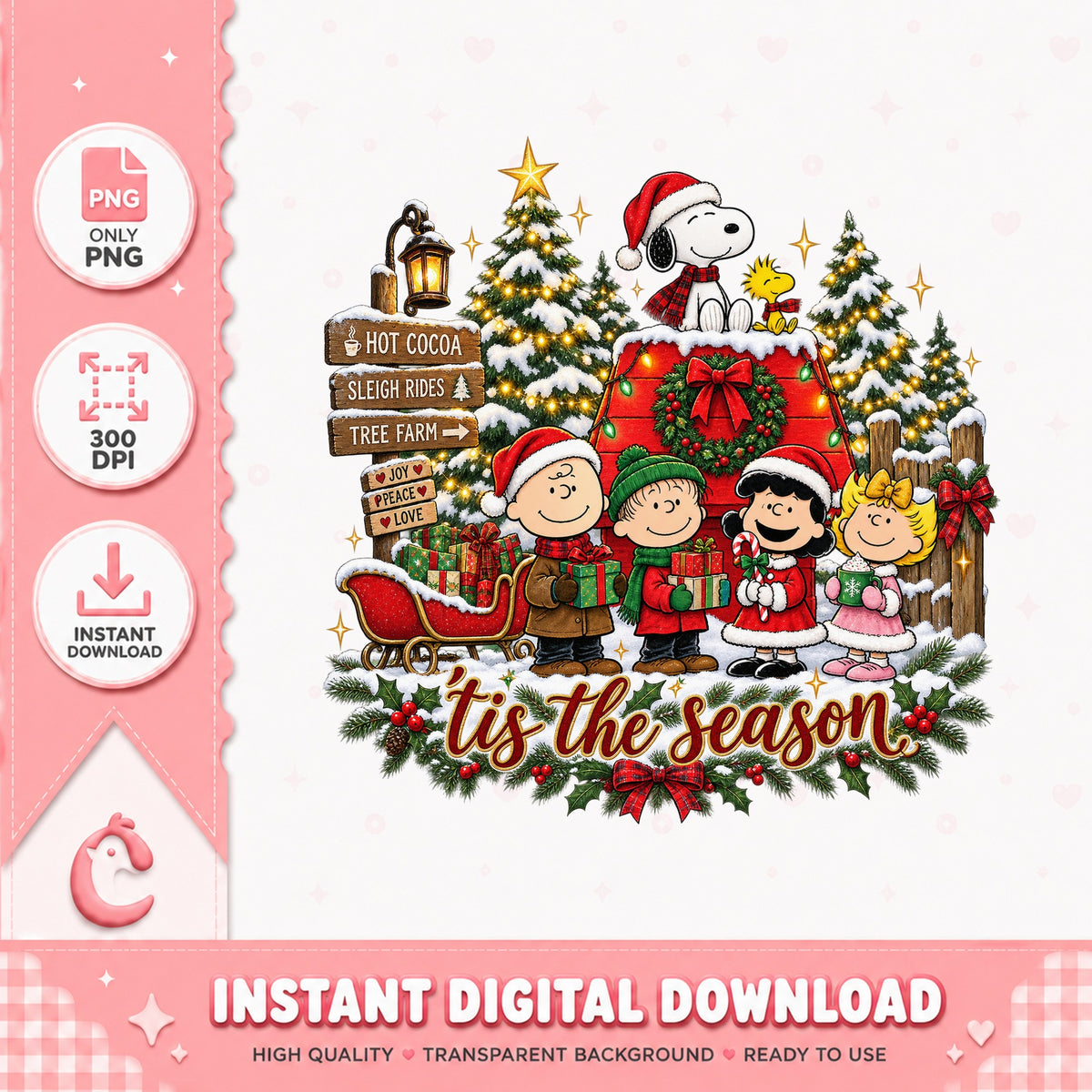 Snoopy And Charlie Brown Christmas PNG, Peanuts Gang Holiday, PNG
