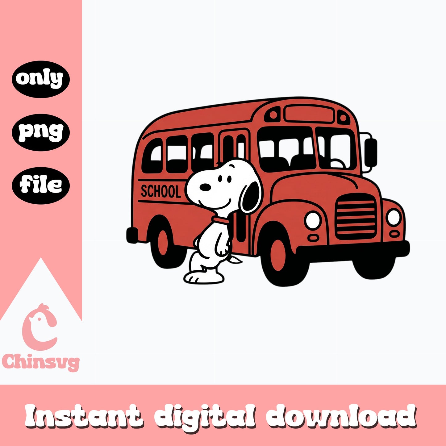 Snoopy Back To School PNG, School Bus PNG, Peanuts PNG