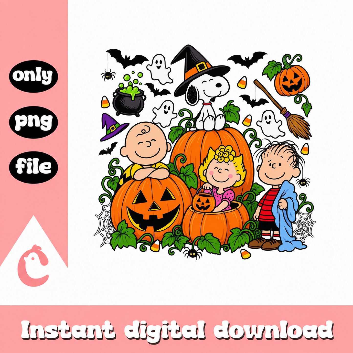 Snoopy Halloween PNG, Peanuts Characters Pumpkin, Halloween PNG