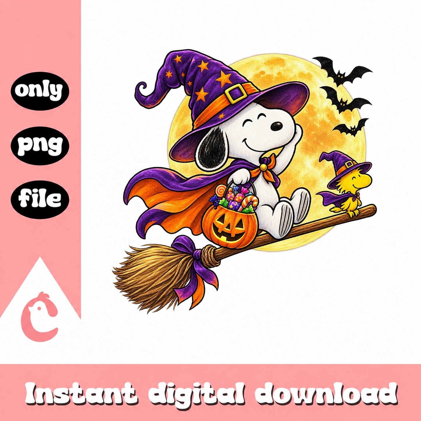 Snoopy Halloween PNG, Peanuts Witch Hat Clipart, PNG File