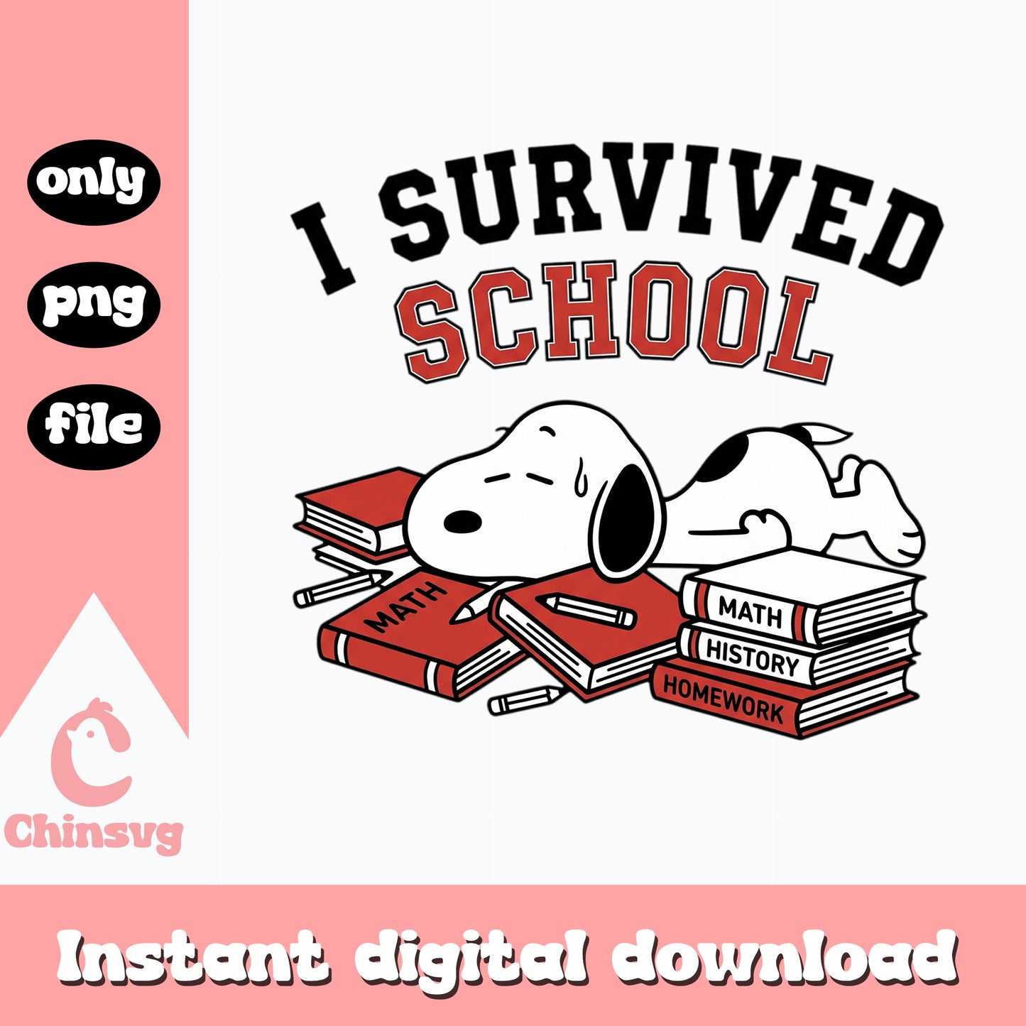 Snoopy I Survived School PNG, Peanuts Back To School, Teacher PNG