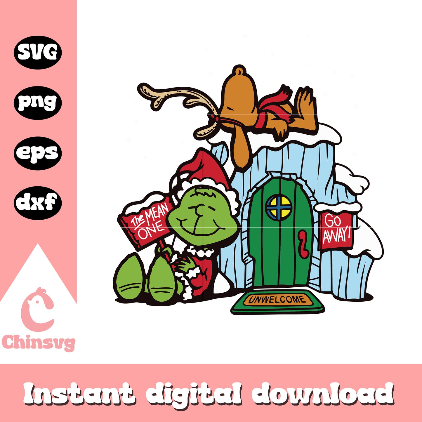 Snoopy grinch christmas svg, merry christmas snoopy svg