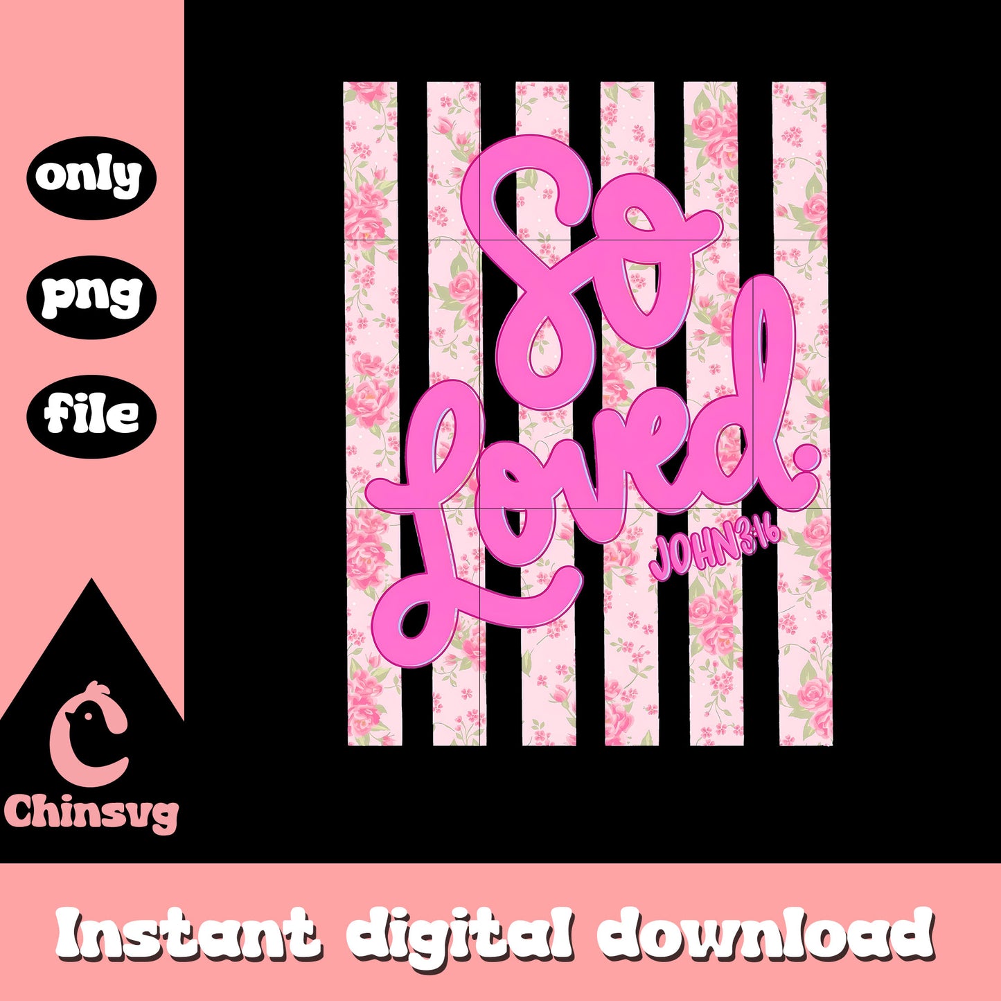 So loved flower stripes png