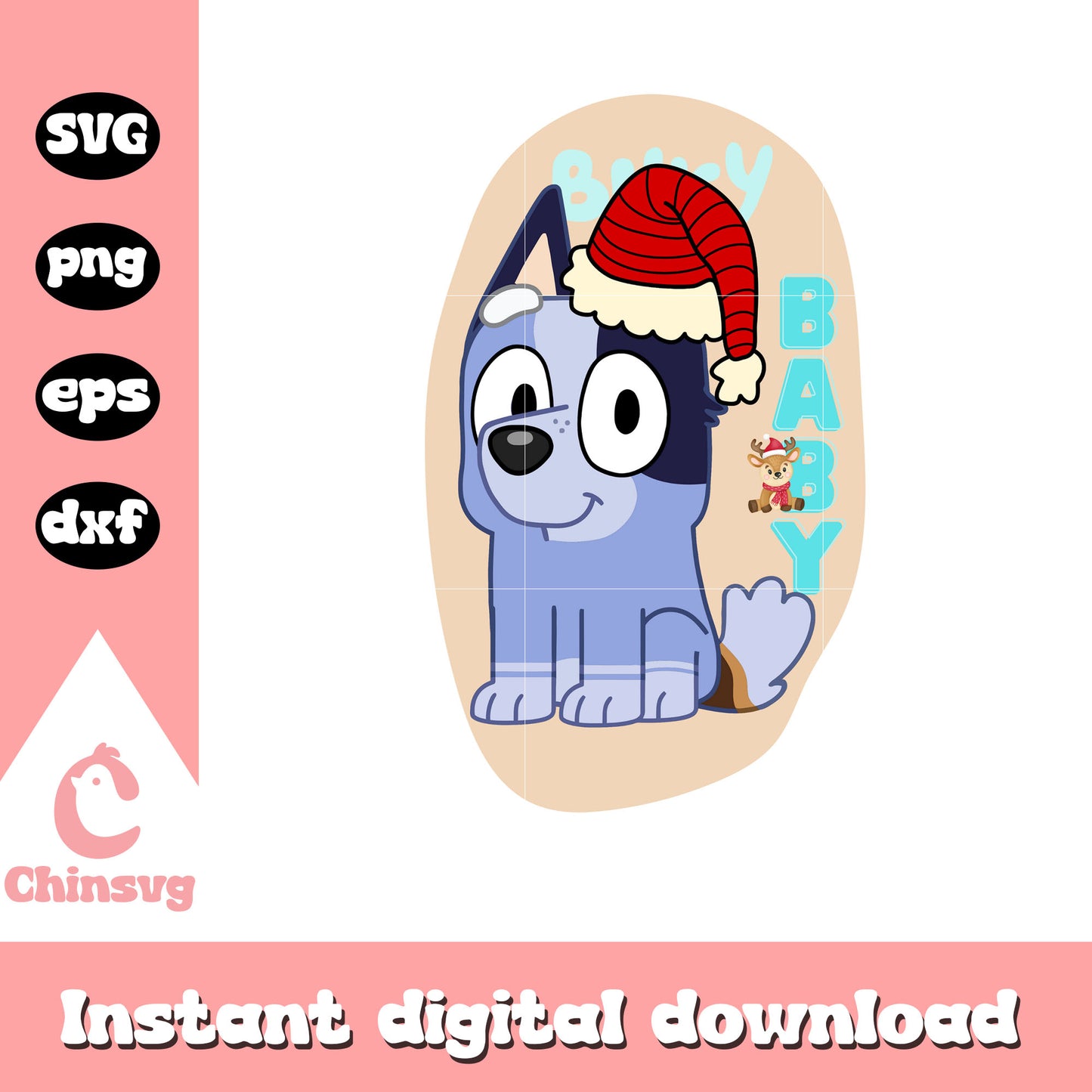 Socks bluey santa hat christmas design svg, socks bluey svg