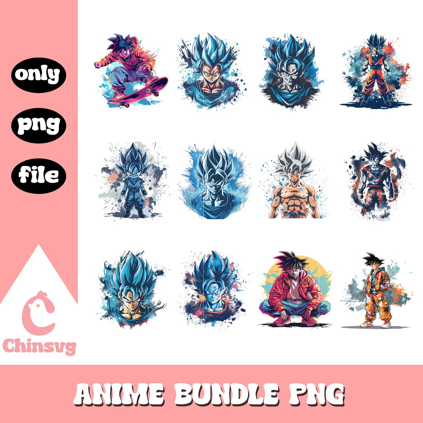 Son goku super saijan blue design bundle png
