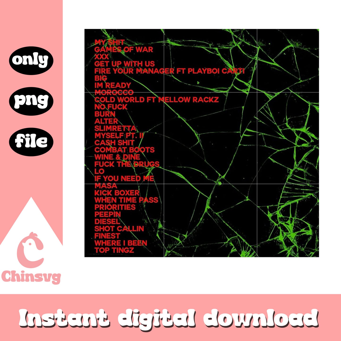 Songs list youngboy design png, nba youngboy concert png