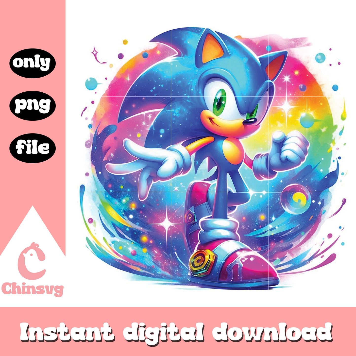 Sonic character watercolor splash clipart png, sonic cartoon png