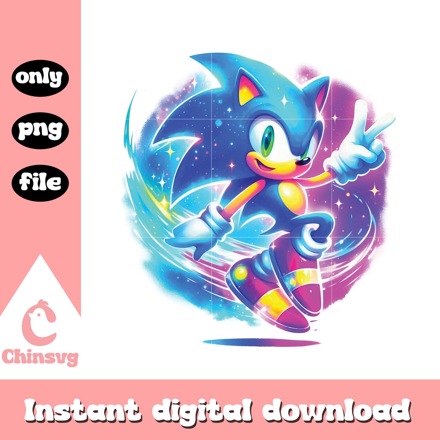Sonic character watercolor splash design png, sonic movie png