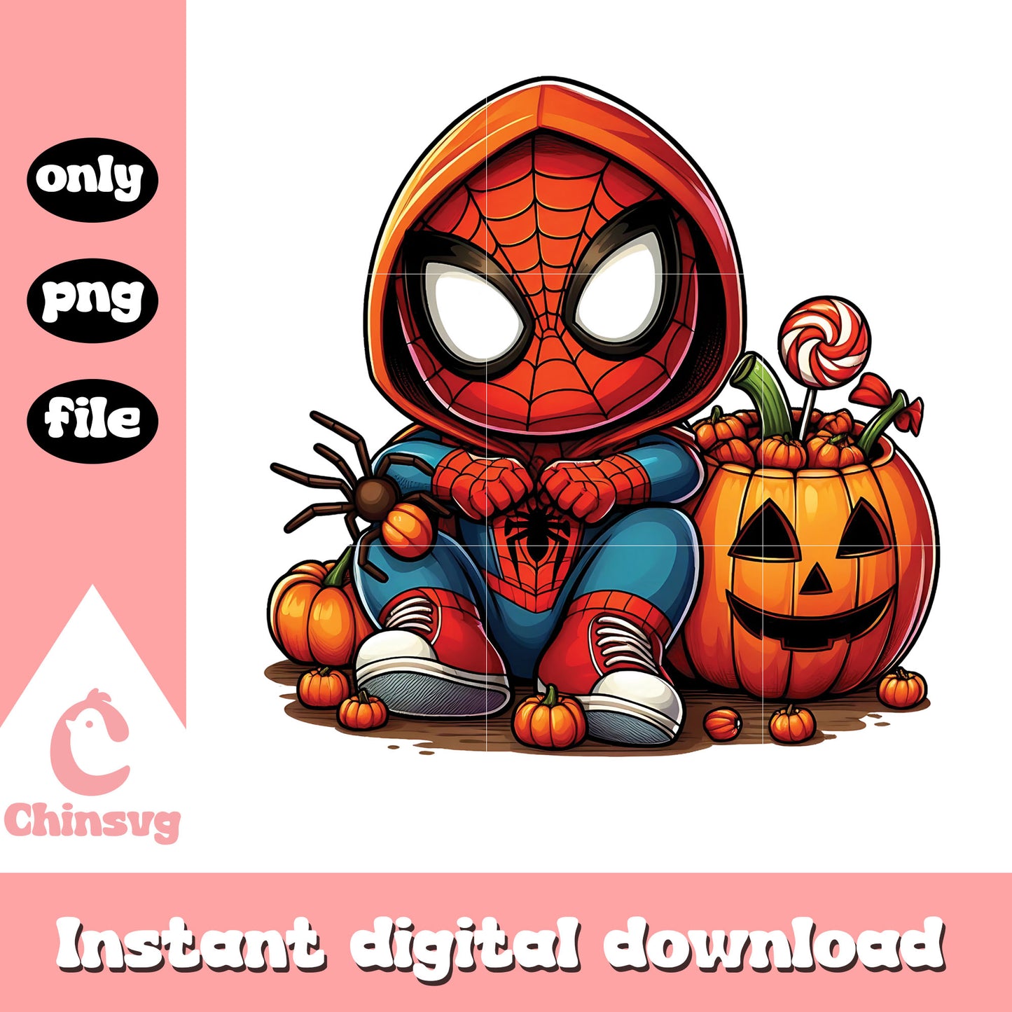 Spiderman on halloween day png, avengers png