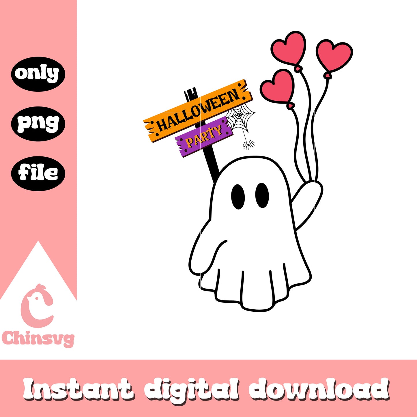 Spooky boo halloween party png, halloween decor png