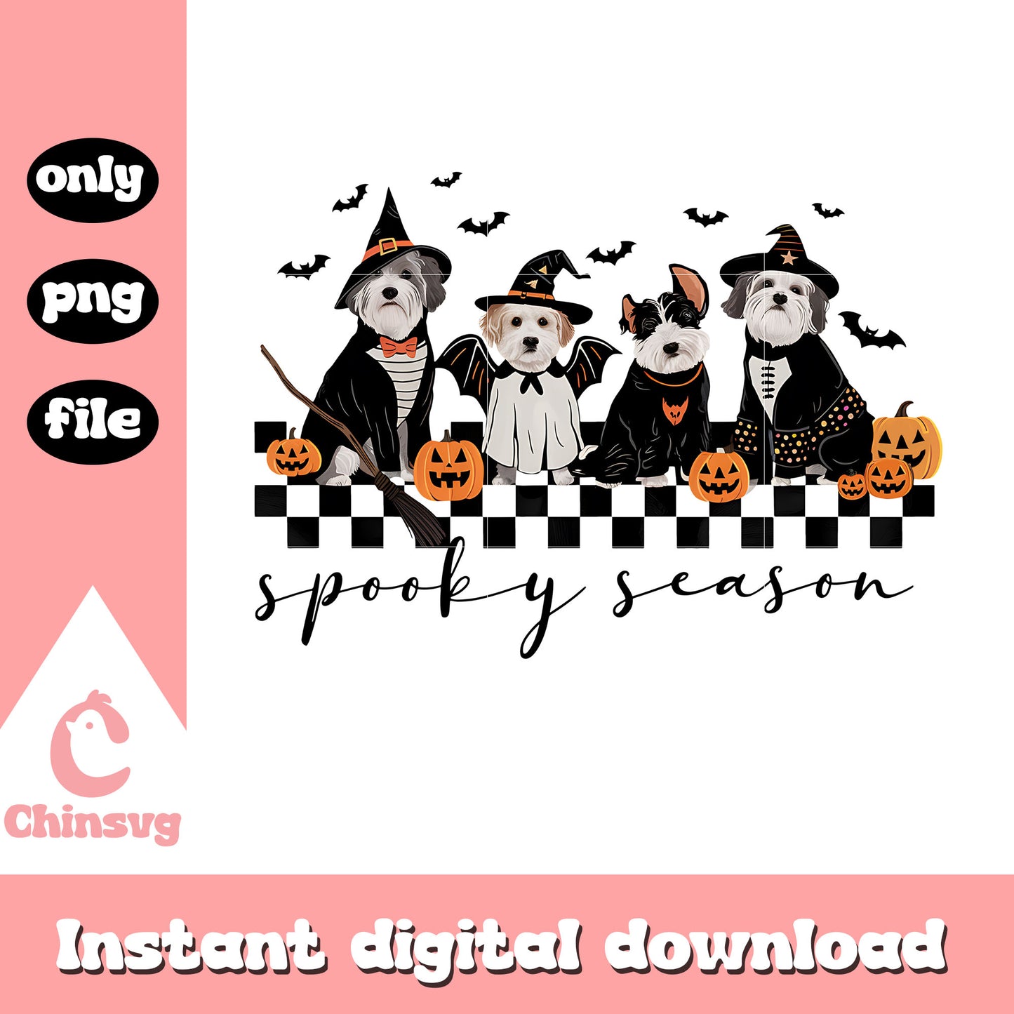 Spooky season wwitch dogs clipart png, halloween holiday png