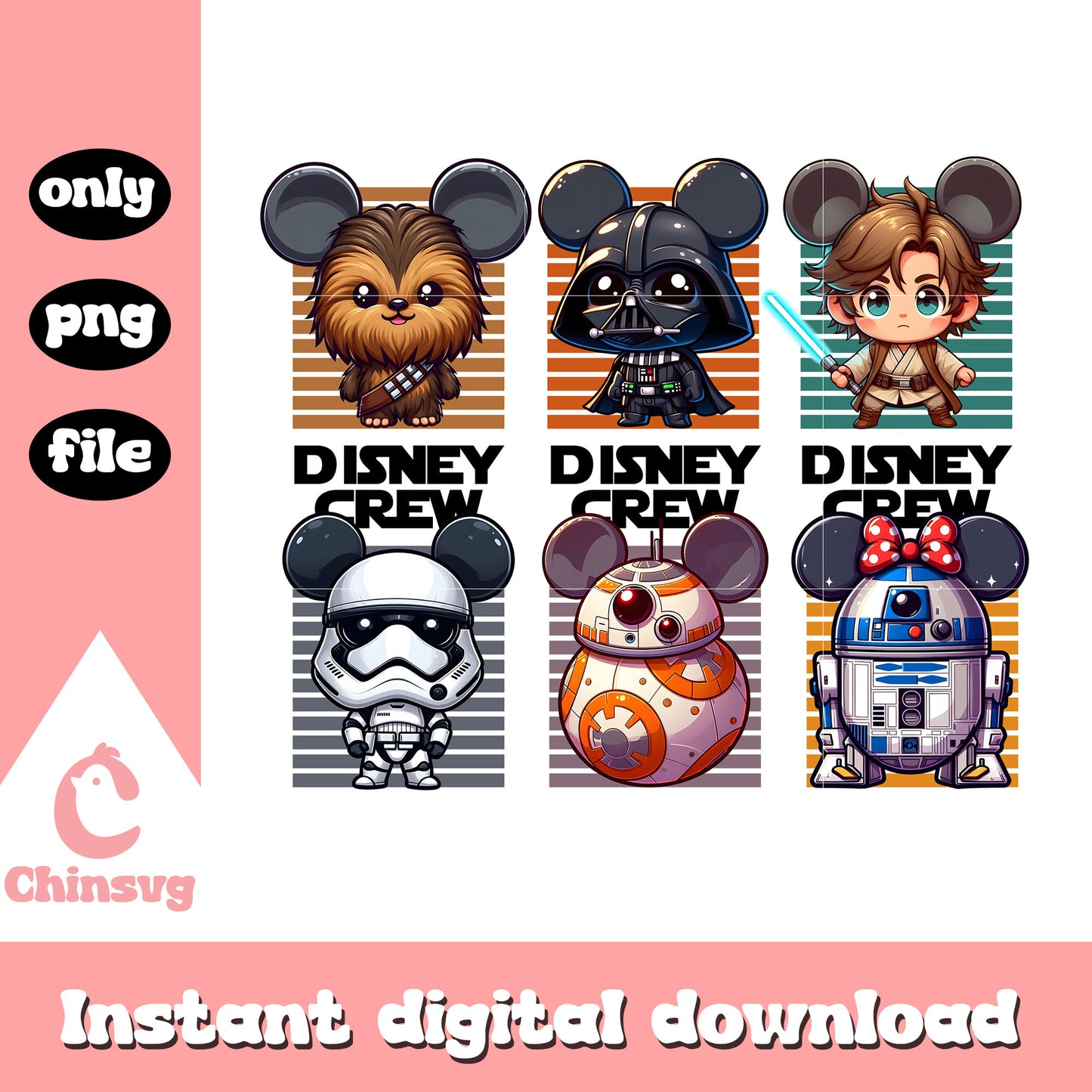 Star Wars disney crew cartoon png, Star Wars disney png
