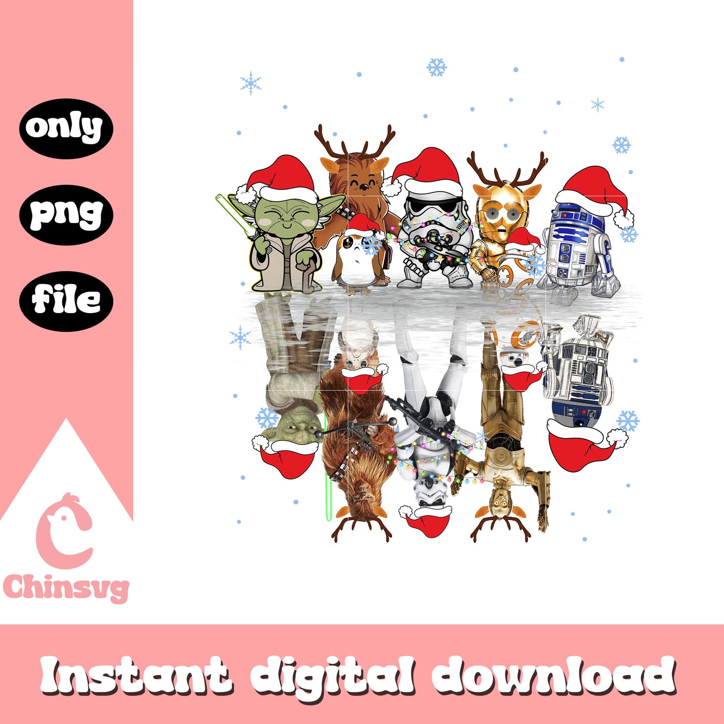Star wars on disney christmas png, star wars characters png