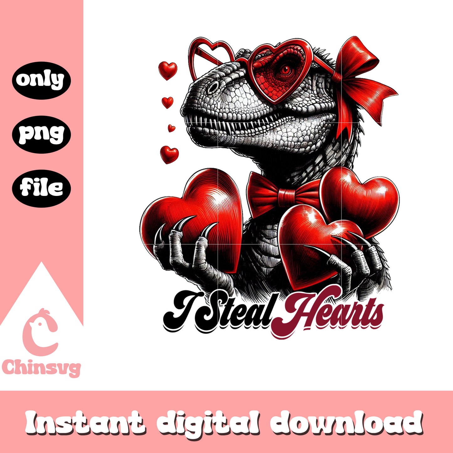 Steal hearts dinosaur valentine png, dinosaur valentines png