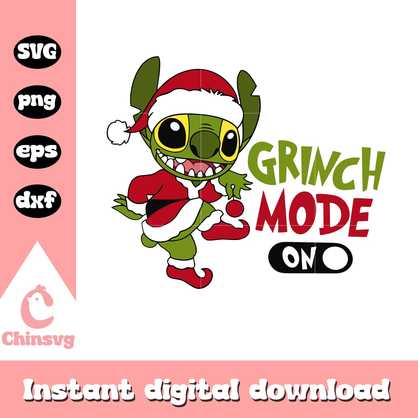 Stitch grinch mode on christmas svg, disney stitch christmas svg