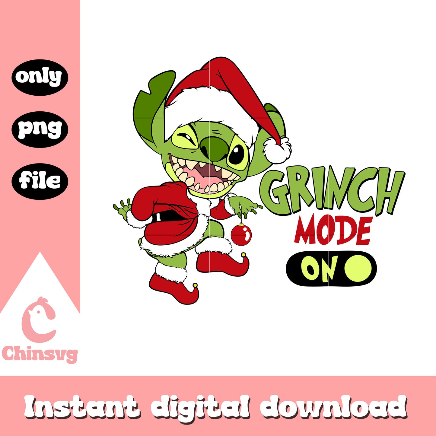 Stitch cosplay grinch mode on png, disney christmas stitch png