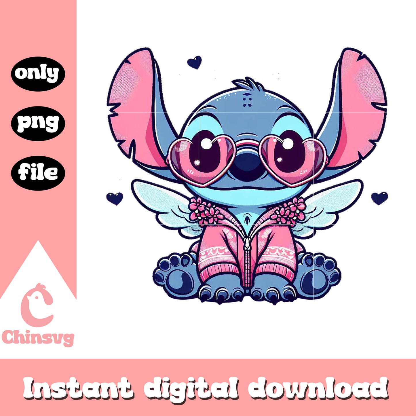 Stitch cute valentine design png, stitch valentines day png