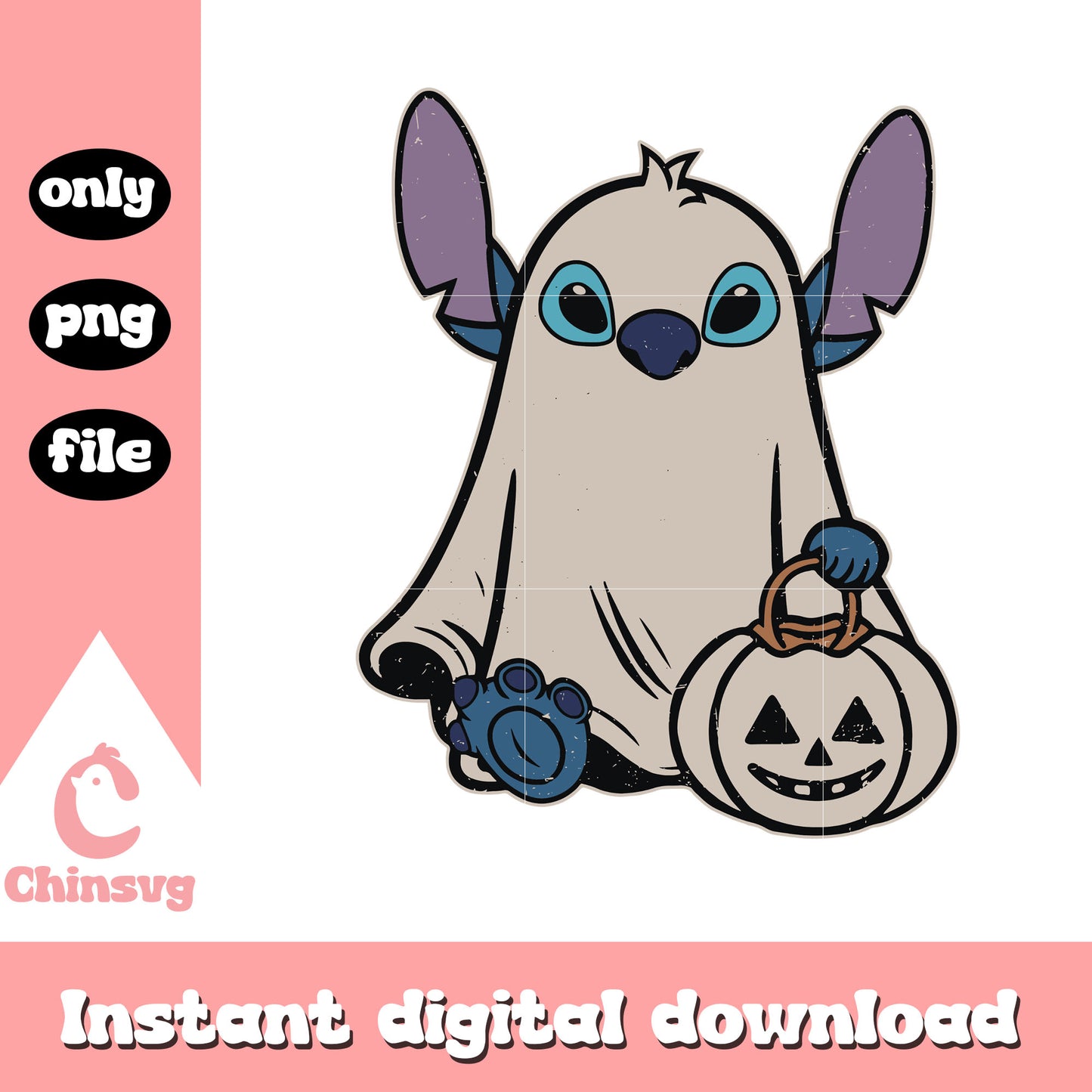 Stitch ghost halloween costume png, spooky ghost png, happy halloween png