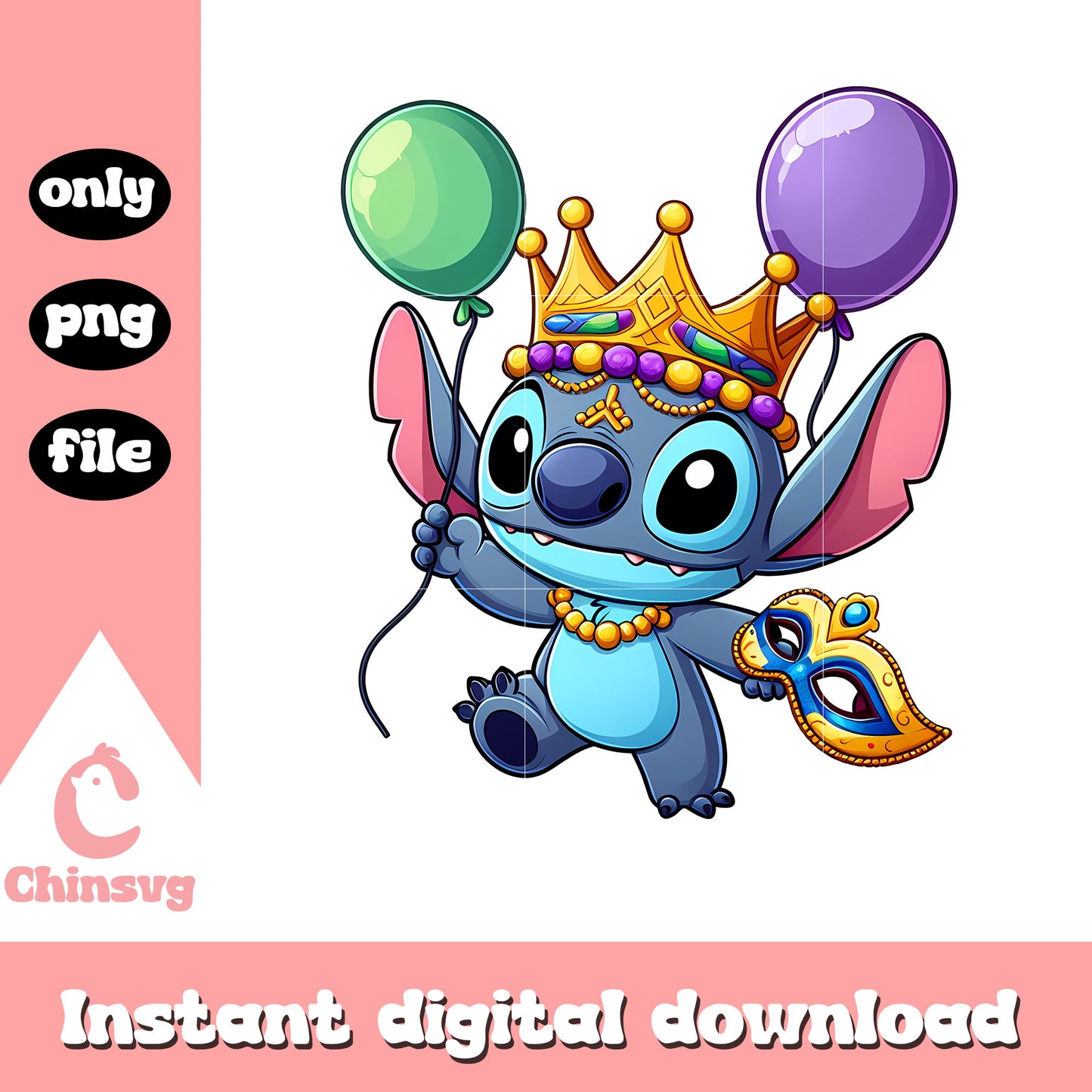 Stitch mardi gras clothes design png, mardi gras clothes png