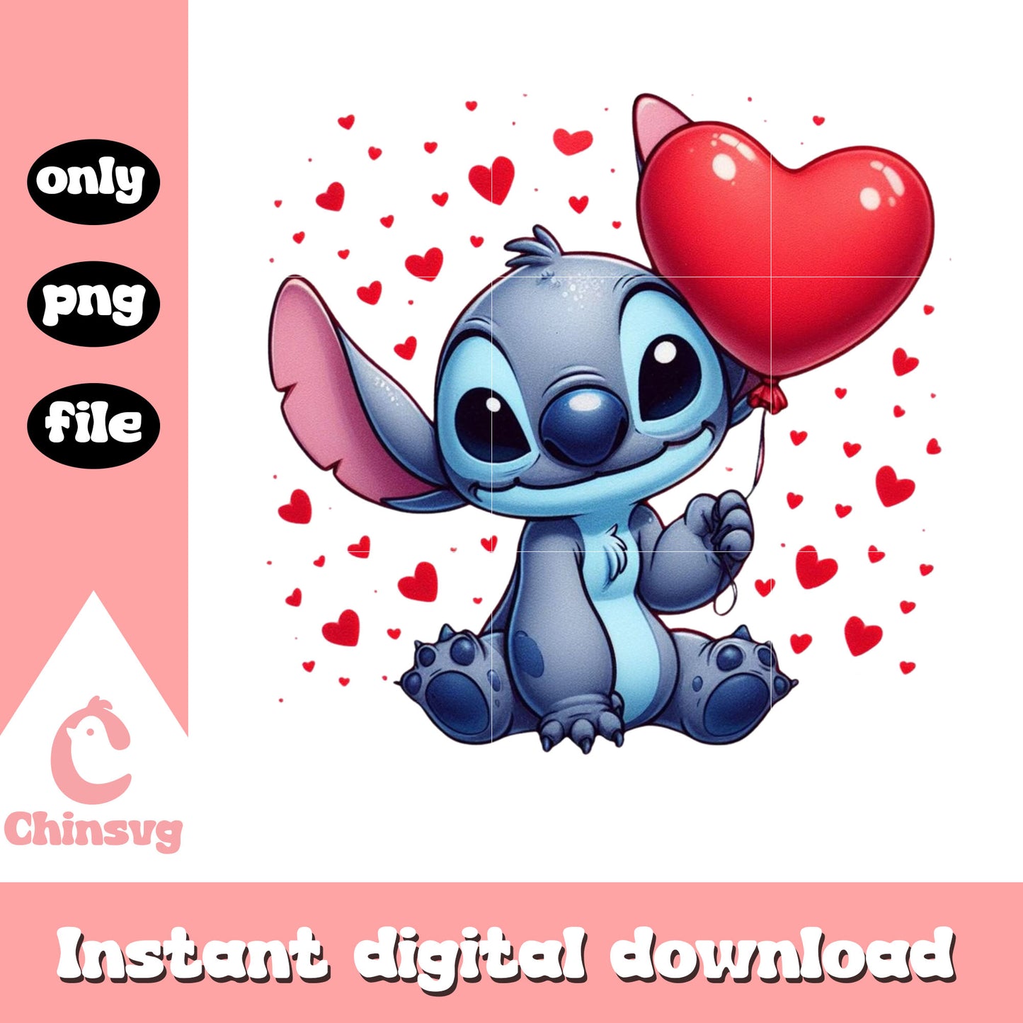 Stitch stitch balls valentine png, stitch valentines day png