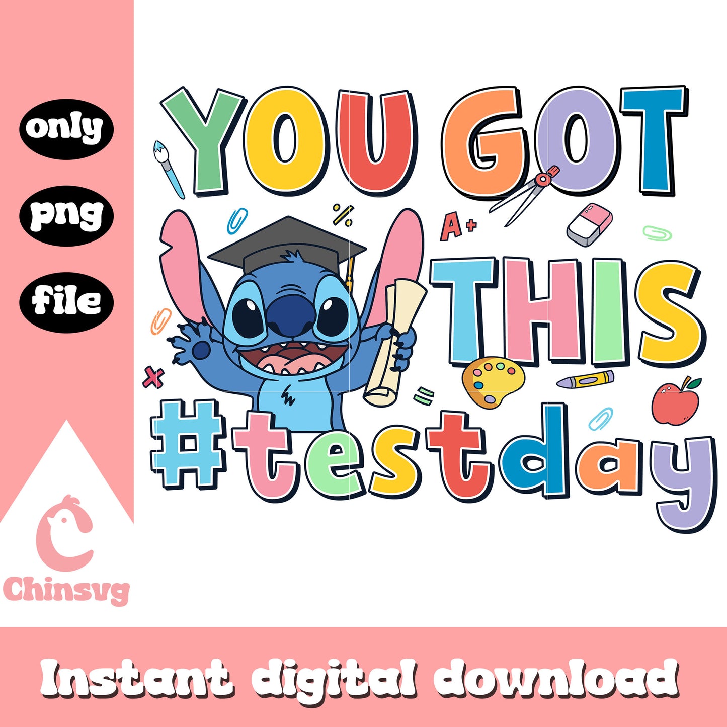 Stitch you got this test day png, stitch character png