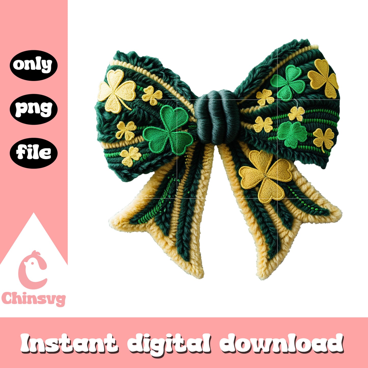 St patrick’s bow custom png, st patricks day clover png
